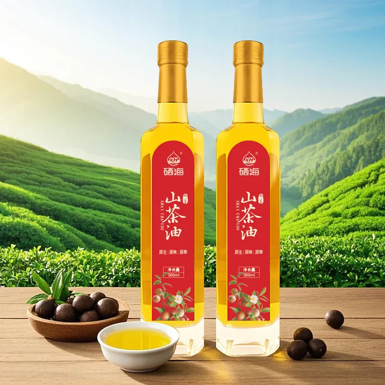 XH硒海自有万亩基地老树压榨一级山茶油500ml支持试吃