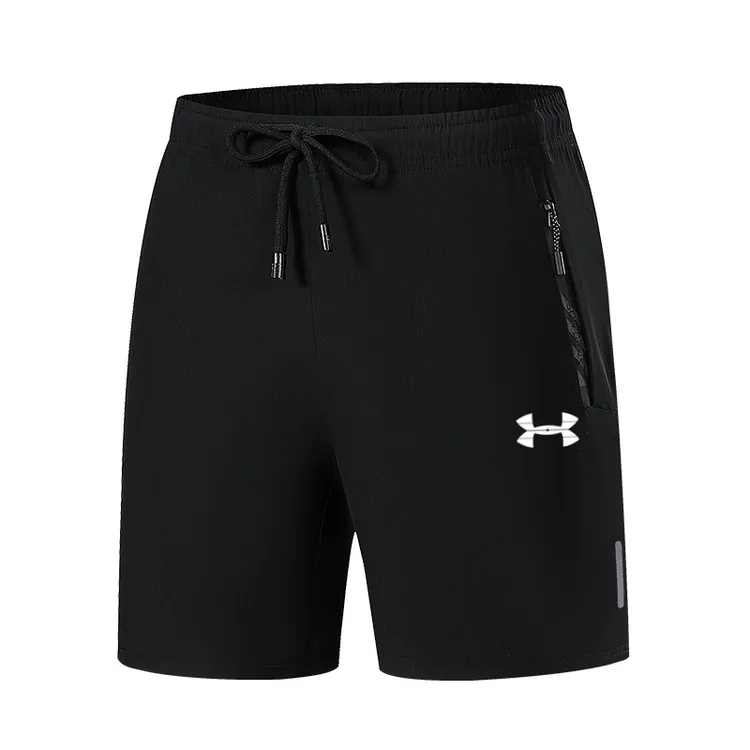 UA安德马夏季冰丝短裤男新款直筒裤宽松加大码弹力透气速干五分裤