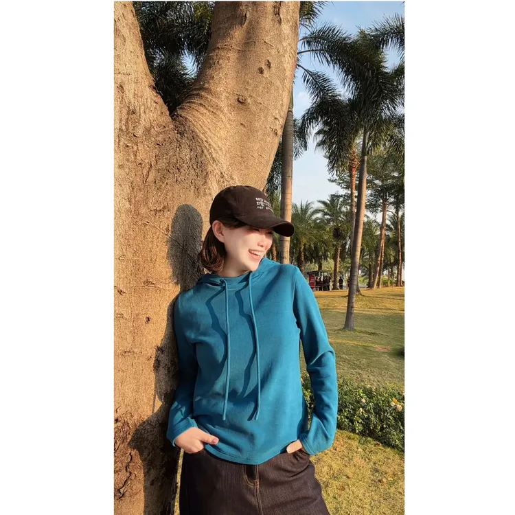 【MIXCITY亚楠家】蓝图卫衣◆暖姜纤维双面绒保暖连帽卫衣9221