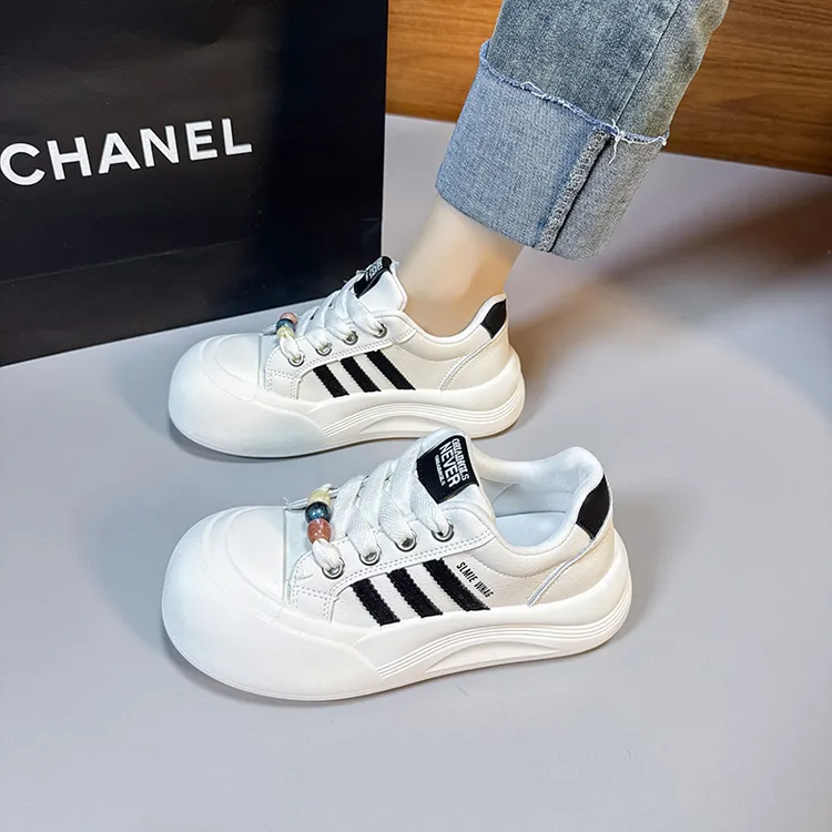 【低帮/高帮可选】面包鞋女2025新款女鞋厚底小白鞋女鞋子百搭休闲