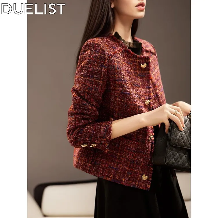 DUELIST女装高端气质名媛小香风粗花呢短款开衫外套潮流洋气复古