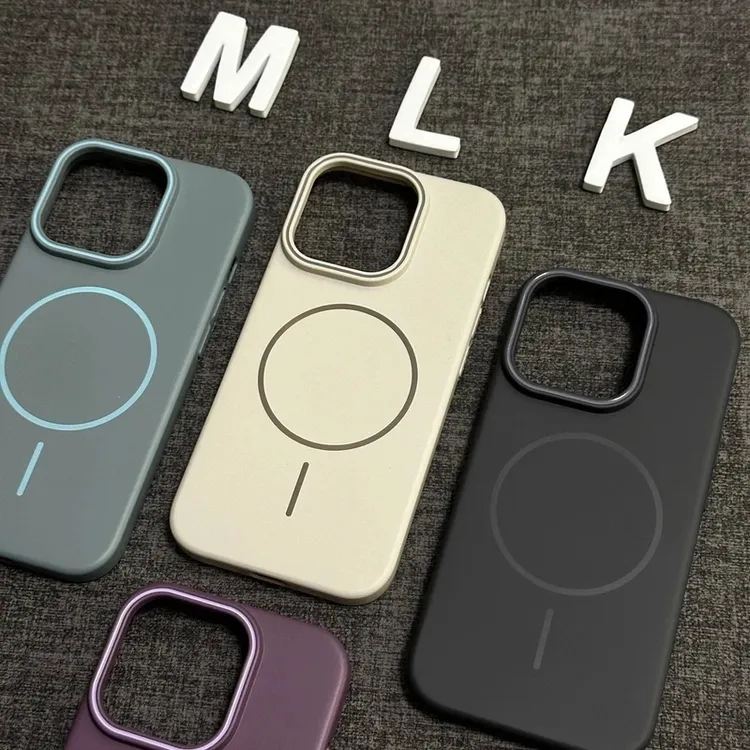 喜黛色简约高级质感柔润磁吸适用iPhone16Pro手机壳苹果15/14硬壳