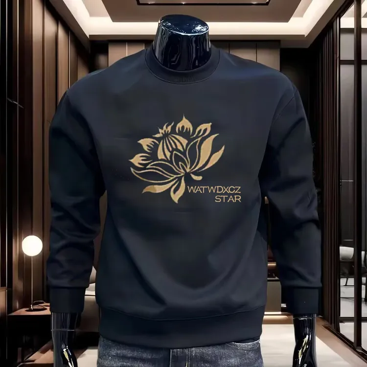 爆款圆领卫衣男款新款秋冬季青少年百搭长袖t恤美式套头外套潮牌