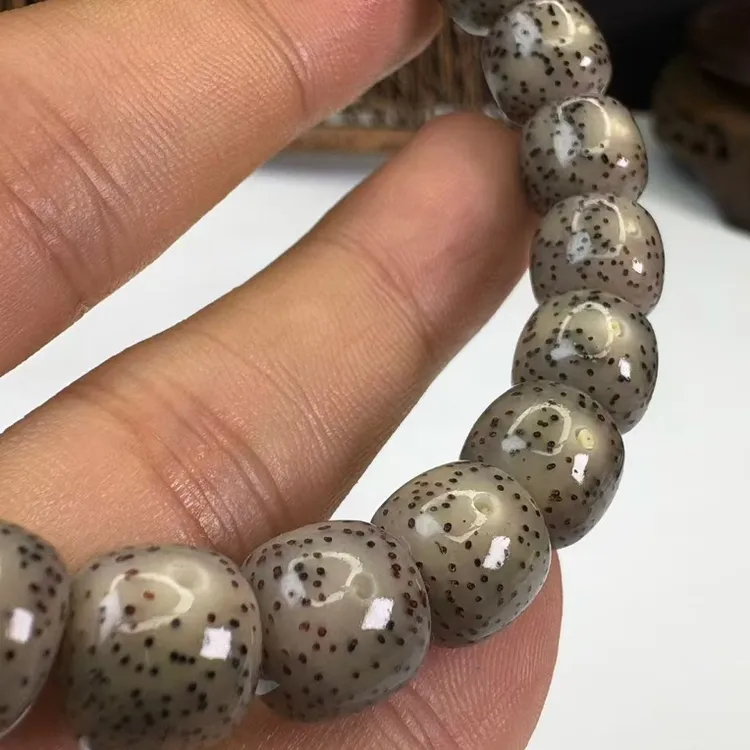 【冰糖灰冰星点货】同枝果爆透星月菩提9X10桶珠手串