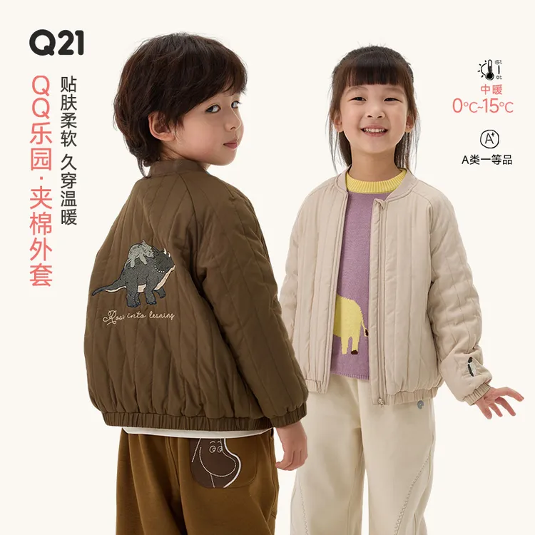 Q21【达人专属】夹棉外套秋冬新款刺绣立领加厚保暖休闲棉服Q5DH033