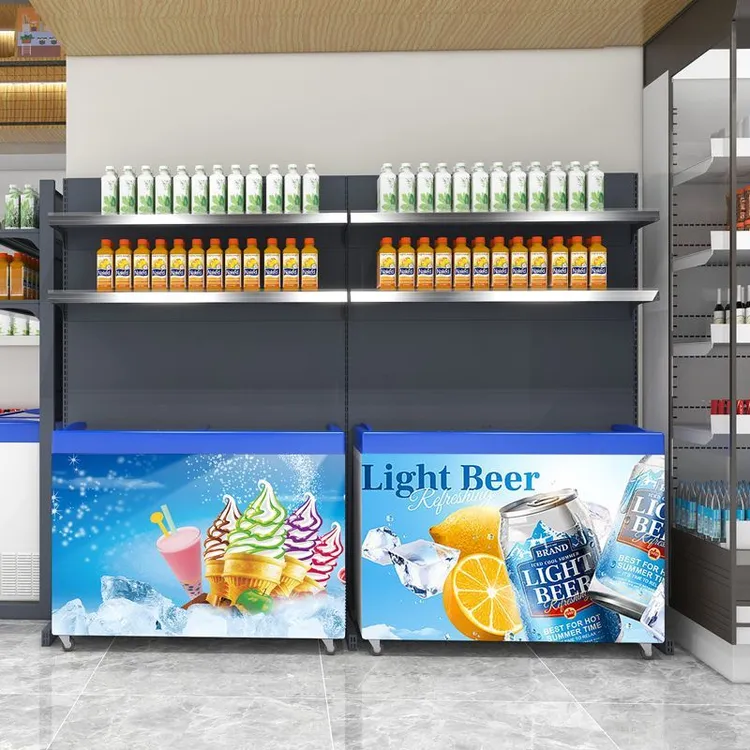 冰箱上方货架展示架置物架冷柜超市便利店雪糕柜架子商超两元店架