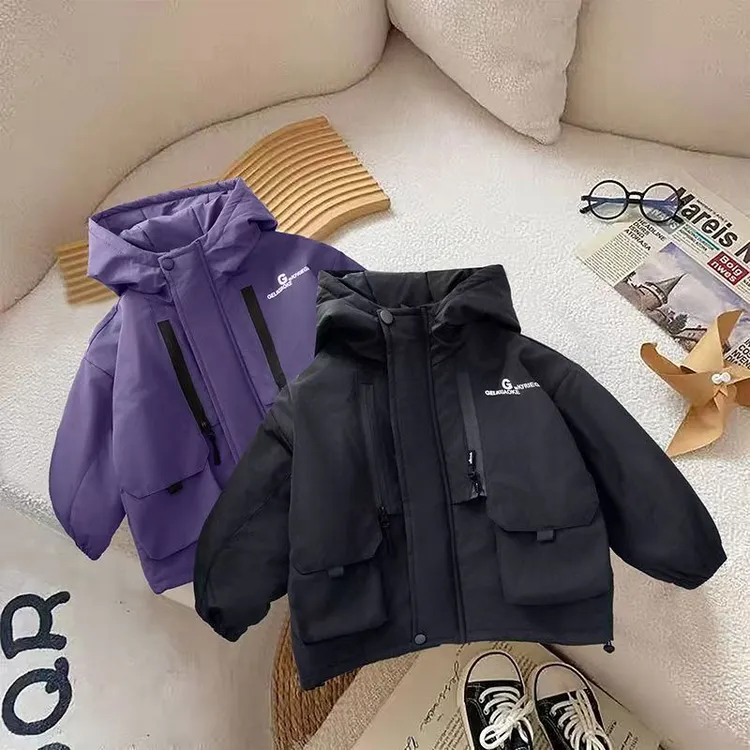 【秋冬夹棉小童风衣】男童外套宝宝冲锋衣冬款儿童上衣连帽男孩风衣