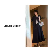 JOJO ZOEY【伯拉德千金】~优雅高级满钻扣羊毛小香风套装ljt-4310
