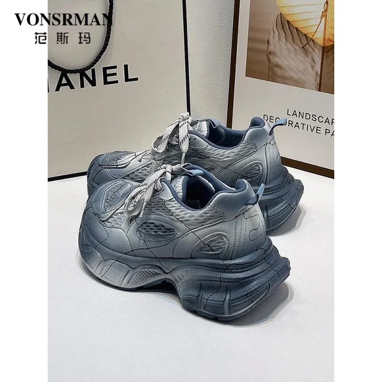 老爹鞋女2025秋季新款厚底增高做旧时尚休闲鞋透气轻便百搭运动鞋