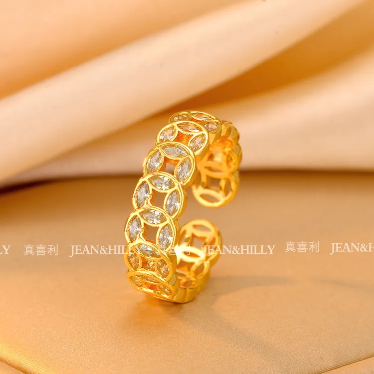 【钱多多】铜钱戒指 重工时尚 轻奢戒指ins小众不掉色 开口可调节 