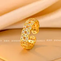 【钱多多】铜钱戒指 重工时尚 轻奢戒指ins小众不掉色 开口可调节