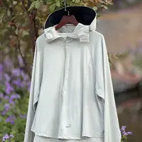 【田园刘娟-服装】黑胶斗篷软帽檐款防晒衣2416