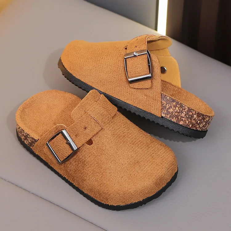 百搭家居防滑中大童包头小孩博肯鞋勃肯半拖鞋儿童亲子男女童外穿