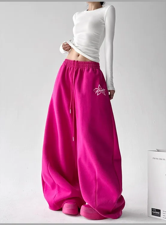 巨好看2025秋冬装新款运动裤女加厚显瘦高腰束脚宽松学生休闲卫裤