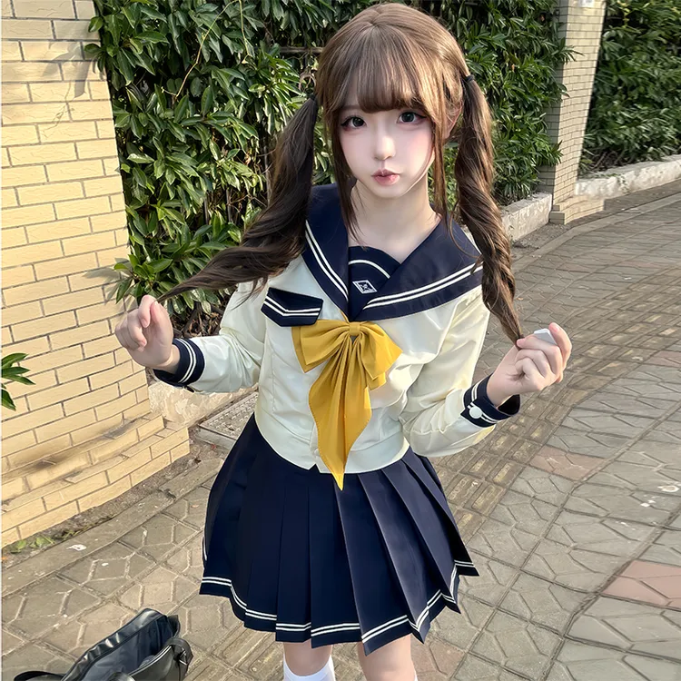 奈香JK原创【橘日海】正版jk刺绣制服日系水手服长袖学院风套装女