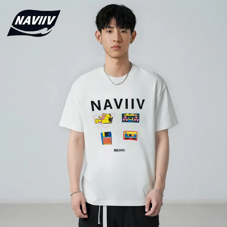 日常青春活力短袖中年哥特风T恤运动上衣国潮t恤男士休闲情侣