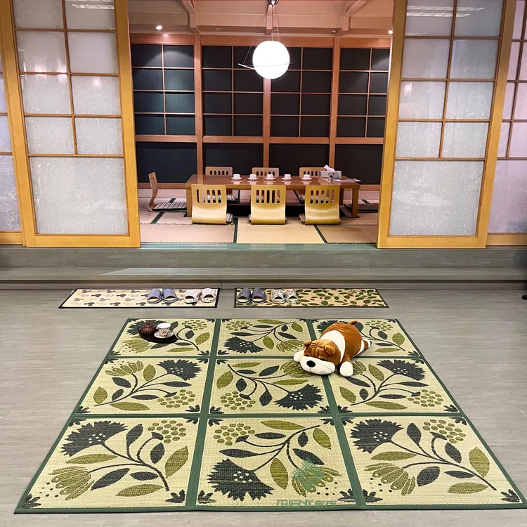 日式夏季蔺草卧室客厅地毯家用地垫瑜伽爬行垫折叠天然茶室榻榻米
