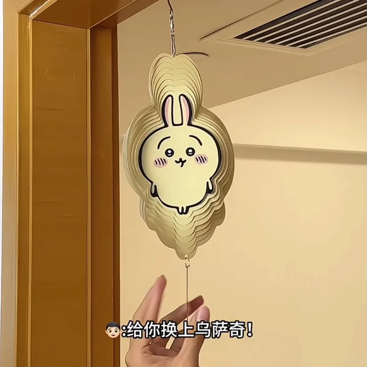 新款乌萨奇风铃挂件吉伊卡哇chiikawa曼陀罗风铃可旋转3d立体挂饰