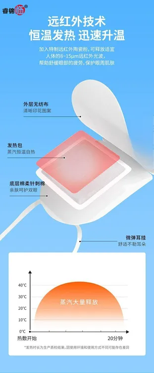 男女学生适用红外线蒸汽眼罩缓解疲劳保护眼睛遮光超薄舒缓便携