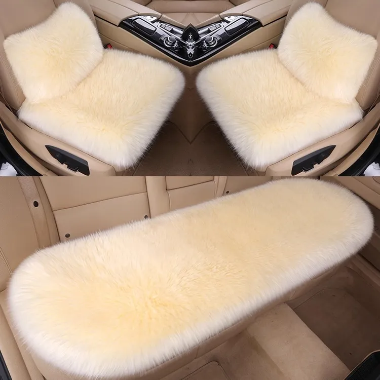 汽车坐垫冬季毛绒车垫单片无靠背毛垫女士冬座椅后排保暖通用座垫