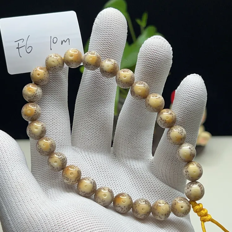 F6火烧云10mm圆珠正月大留白小细星手持一物一图星月菩提手串