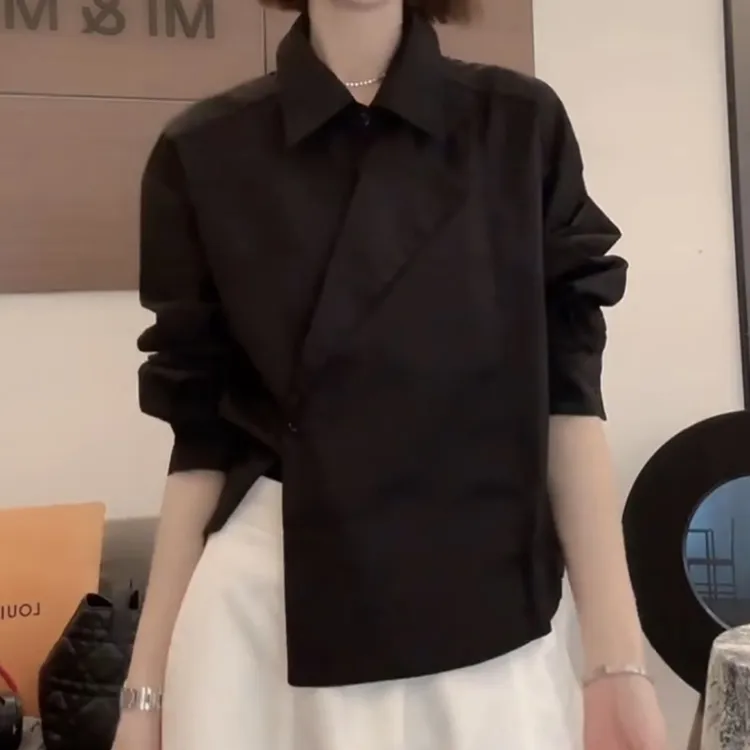早秋新款法式小众设计师款长袖衬衣