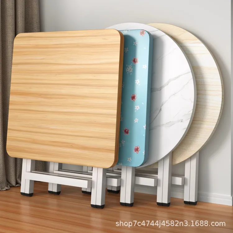 可折叠桌餐桌家用户型简易圆桌出租屋户外便携摆摊吃饭方桌小桌子