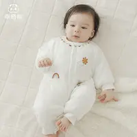【暖护棉】宝宝夹棉连体衣冬季装保暖加厚睡衣婴幼儿哈衣爬服抗菌