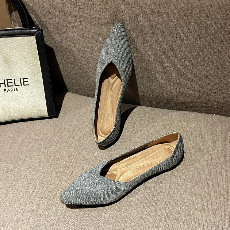 外贸欧美王妃鞋春秋飞织单鞋豆豆鞋平底瓢鞋女鞋软底针织尖头船鞋