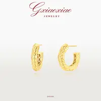 G XIAOXIAO 【鳞光幻影】法式高级复古纹理感C圈耳环 DH1041