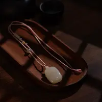 【睿泽鉴宝】【缺货】S925和田玉藕粉无事牌面包牌 32*23*9mm JJY2143