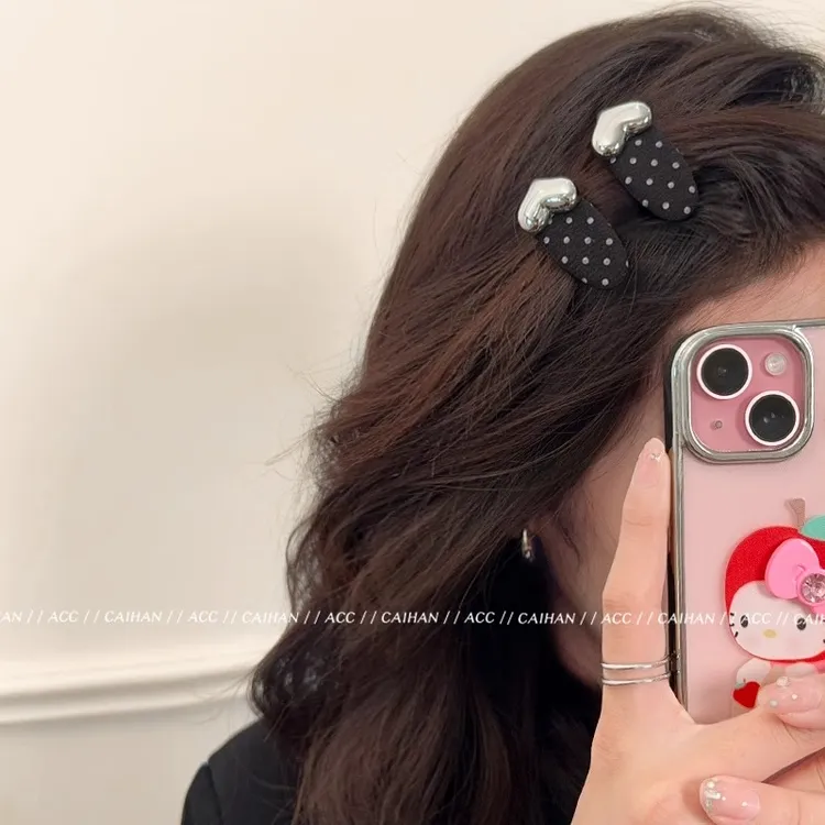 韩国东大门欧尼earlobe同款银色闪钻发夹韩系ins风气质新款侧边夹