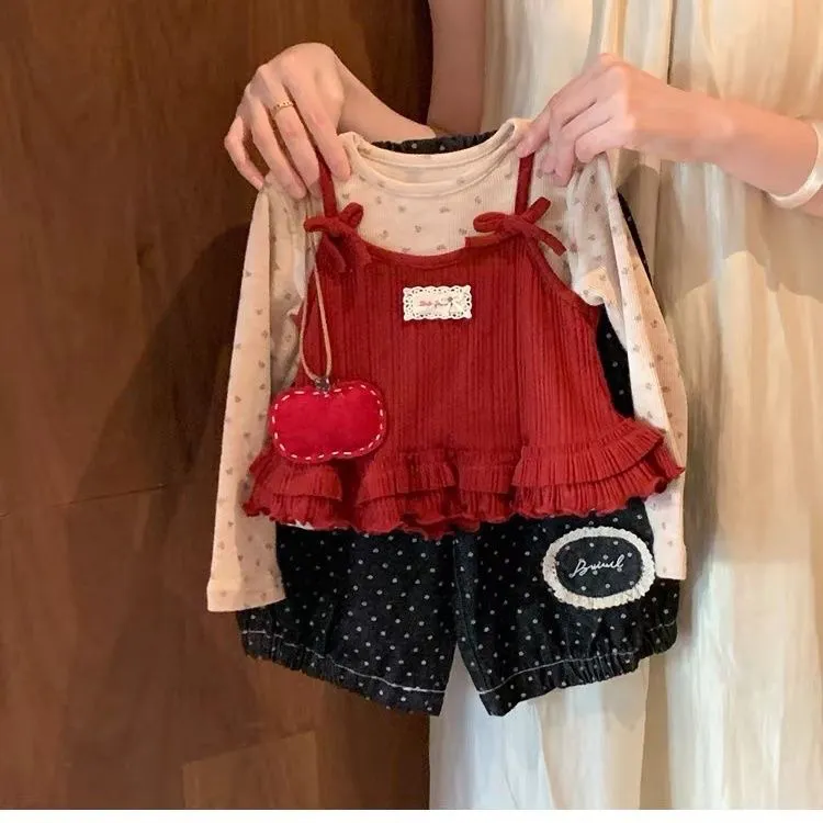 女童洋气套装2025新款秋装长袖上衣甜美小童女宝宝两件套