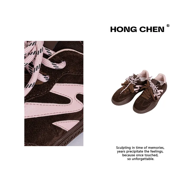 【虹辰·百搭德训鞋】高端进口羊皮内里舒适时尚高级感休闲鞋-HC2818