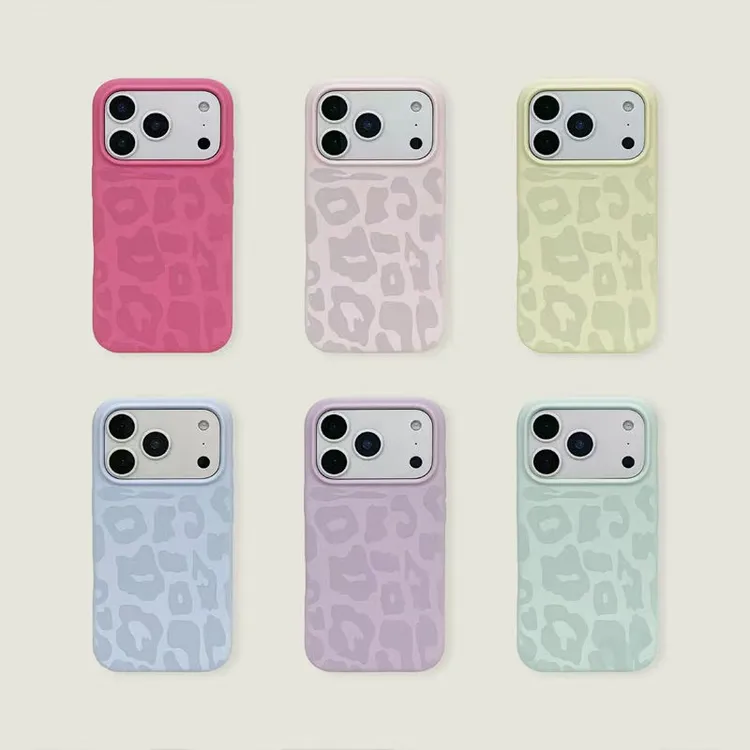 多巴胺小众豹纹适用苹果17pro糯米iPhone16手机壳15promax新款14