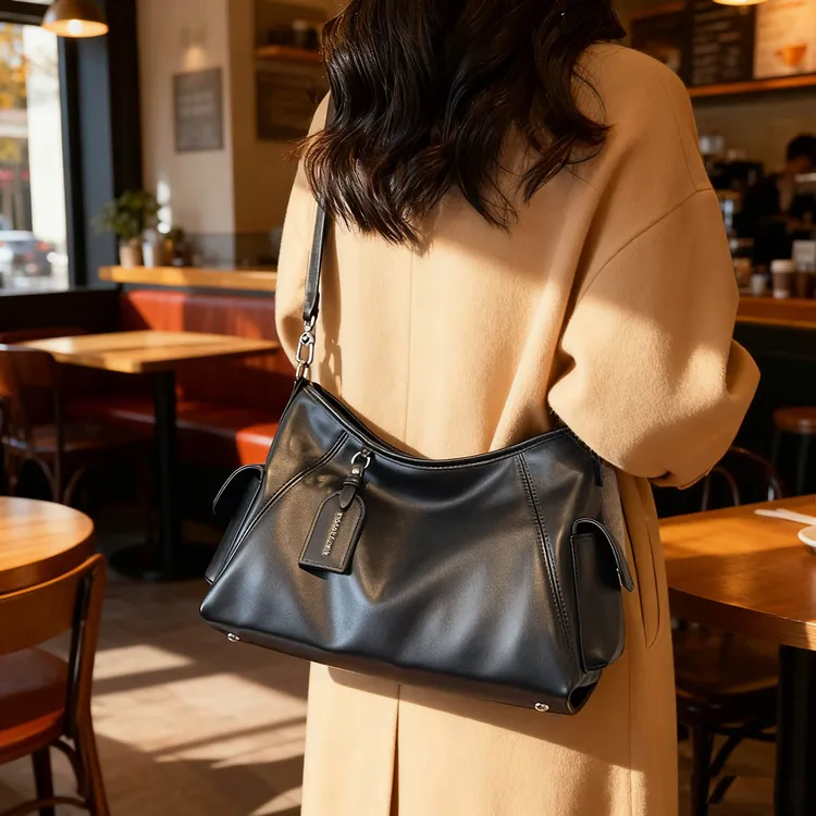 Aimitu2025新款简约风日常纯色小众设计百搭通勤气质单肩斜挎包