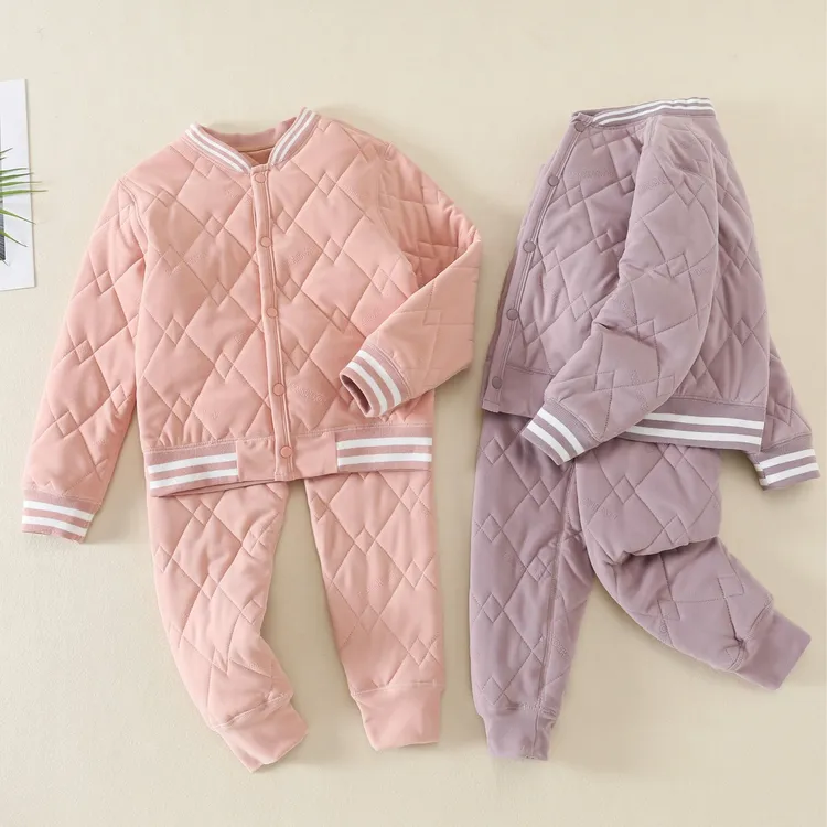 中大童保暖衣罗纹校服套装2025冬季新款神器内胆加厚洋气6813