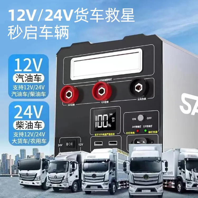 SAST充电应急启动电源12V24V通用搭电宝救援强启打火搭火神器