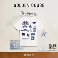 【创作款】Golden goose情侣款GOLDEN系列丝网定制圆领T恤GGDB