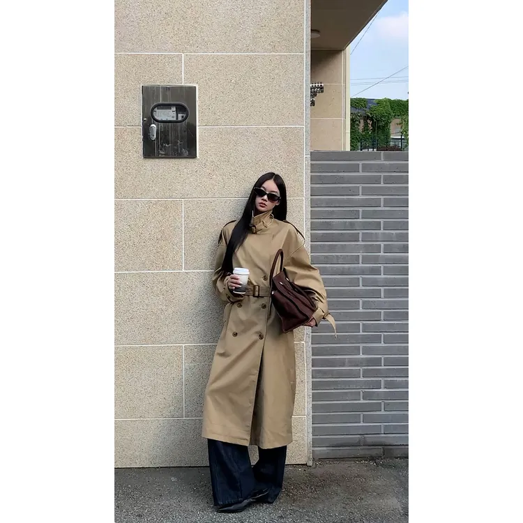 【夜梦巴黎】秋季气质复古时尚英伦风双排扣BC风衣外套253V2101