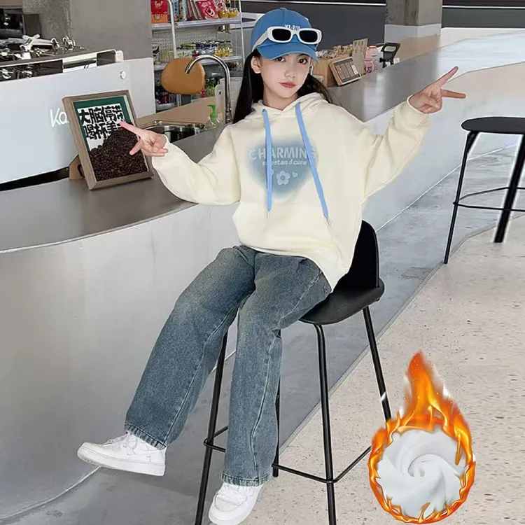 女童春装卫衣2025新款女大童洋气秋季衣服儿童装春秋连帽卫衣百搭