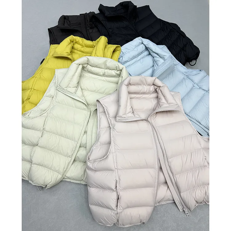 绒子含量90%白鸭绒马甲排骨马甲宽松轻薄轻便短款立领3