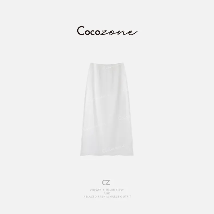 COCO ZONE 刘一一【100亚麻】A字遮肉显瘦半身裙CD1A0369