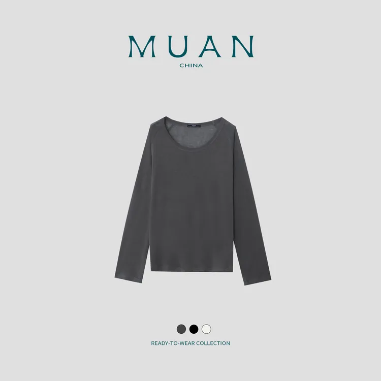 木岸MUAN：《舒适主义长袖T》定制亚麻高级简约百搭上衣女DS-8899