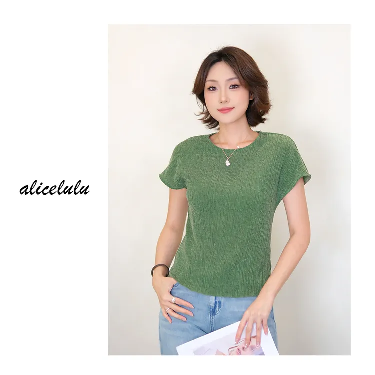 [alicelulu] 肌理纹圆领上衣休闲柔软舒适 S2142713W