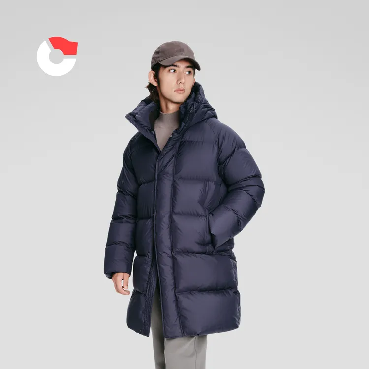 保姆鹅 男士冬季外套哑光中长款高充绒男装连帽品质冬装[NM2565]