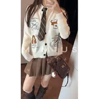 【mimius】U 韩系萌趣减龄小狗刺绣毛衣开衫 WG09158