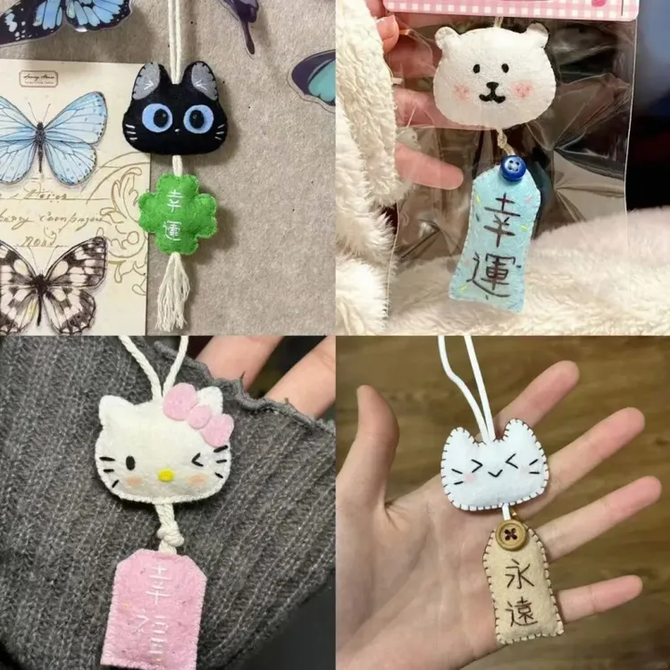 【皮卡】猫御守不织布材料包手工创意包包diy挂件装饰送朋友礼物