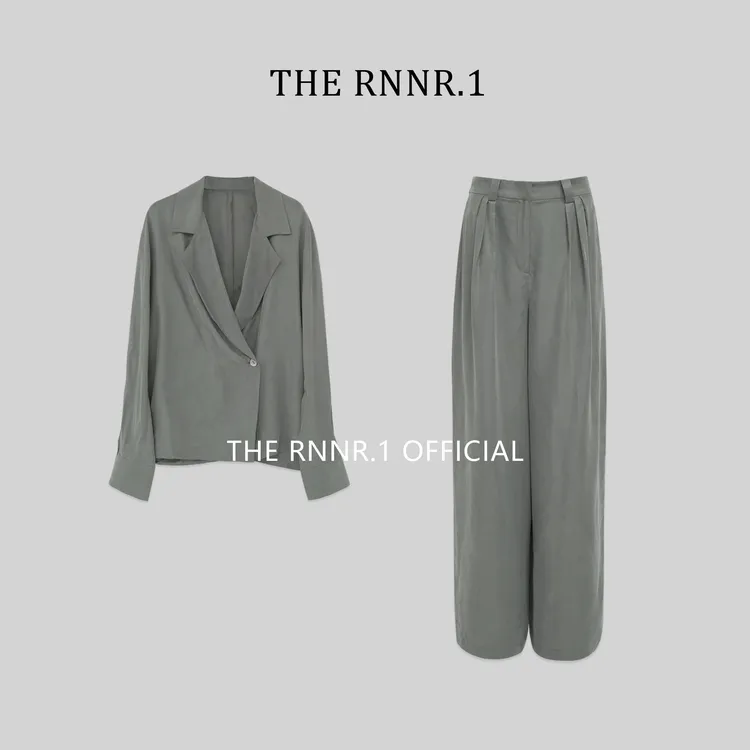 THE RNNR.1极简老钱 慵懒 灰色 铜氨套装