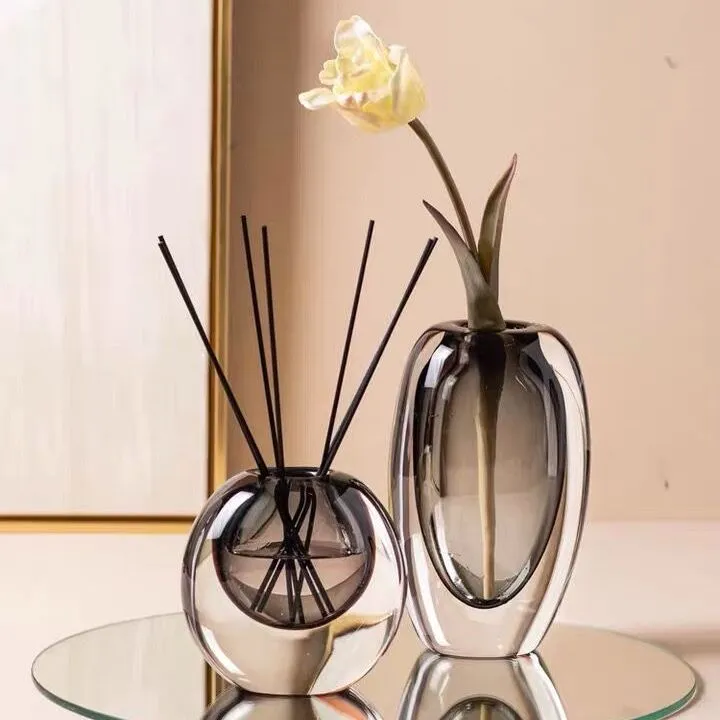 LZJV轻奢现代琉璃花瓶客厅插花玻璃花器玄关摆件高级感装饰品摆件